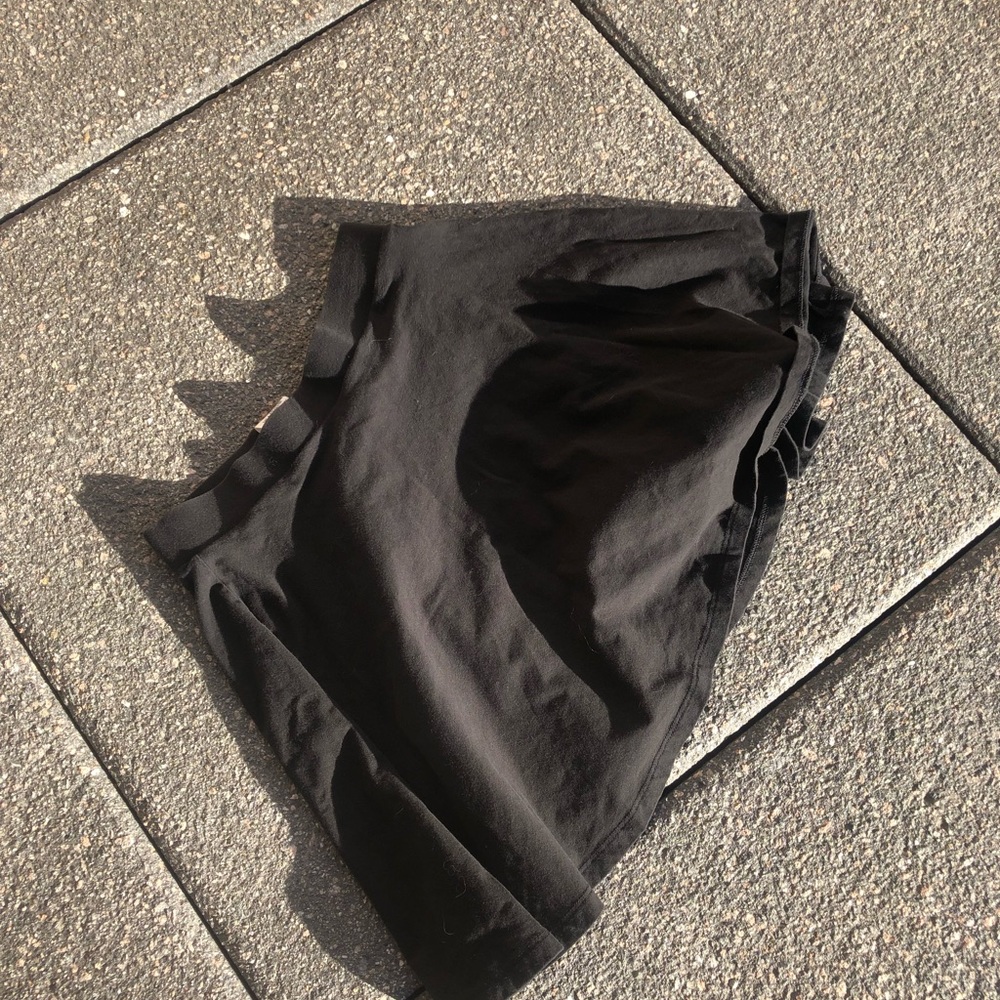 PINK black flare mini skirt
